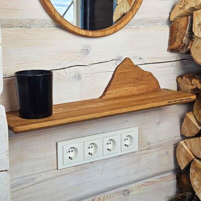 Estante de pared rústico de montaña, exhibición flotante con temática natural para habitación de bebé o cabaña