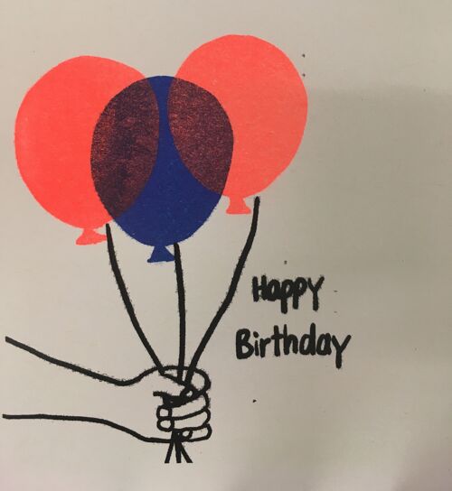 Karte Ballons Happy Birthday