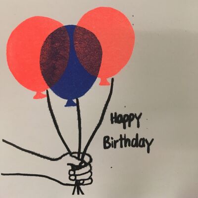 Card balloons happy birthday