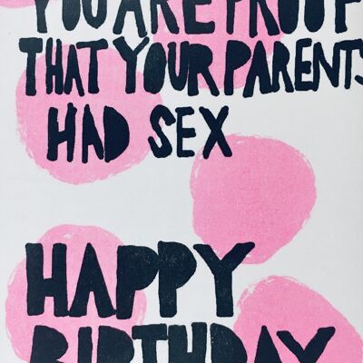 Prova della carta che i tuoi genitori hanno fatto sesso