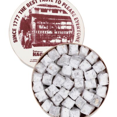 Loukoums aux pistaches supplémentaires, boîte en bois, 500 g