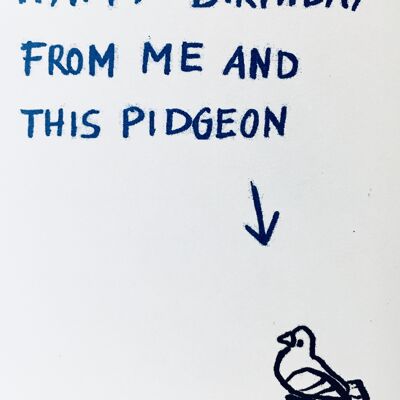 Carte pigeon joyeux anniversaire