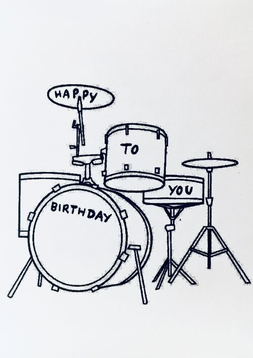 Karte Schlagzeug Happy Birthday