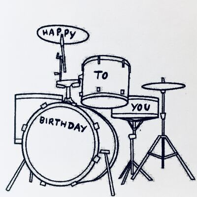 Card drums happy birthday