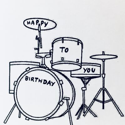 Tarjeta tambores feliz cumpleaños