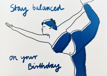 Carte Restez en équilibre le jour de votre anniversaire