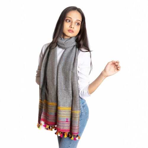 Grey cotton scarf