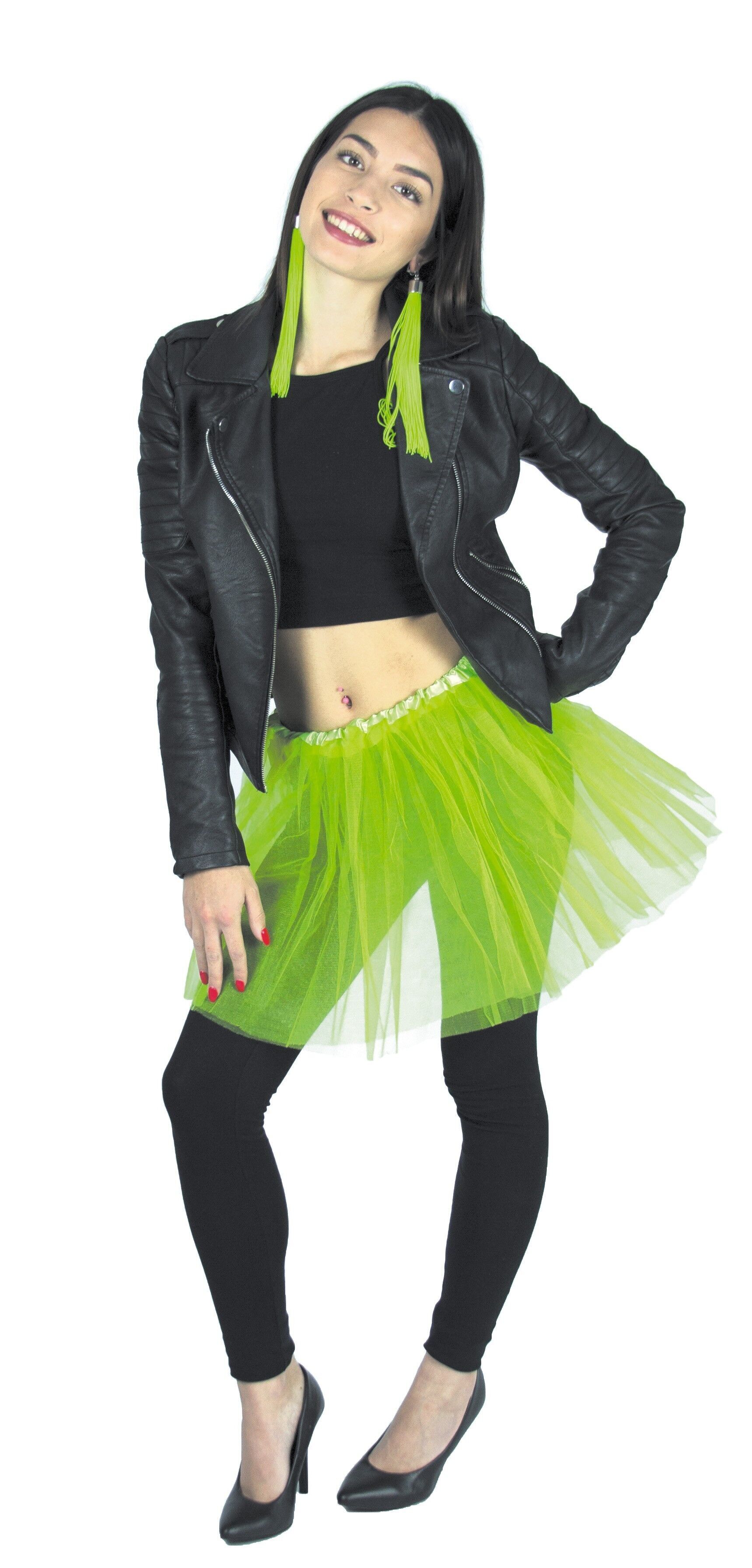 TUTU VERDE FLUORESCENTE 35CM