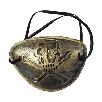 CACHE-OEIL PIRATE DORE PLASTIQUE