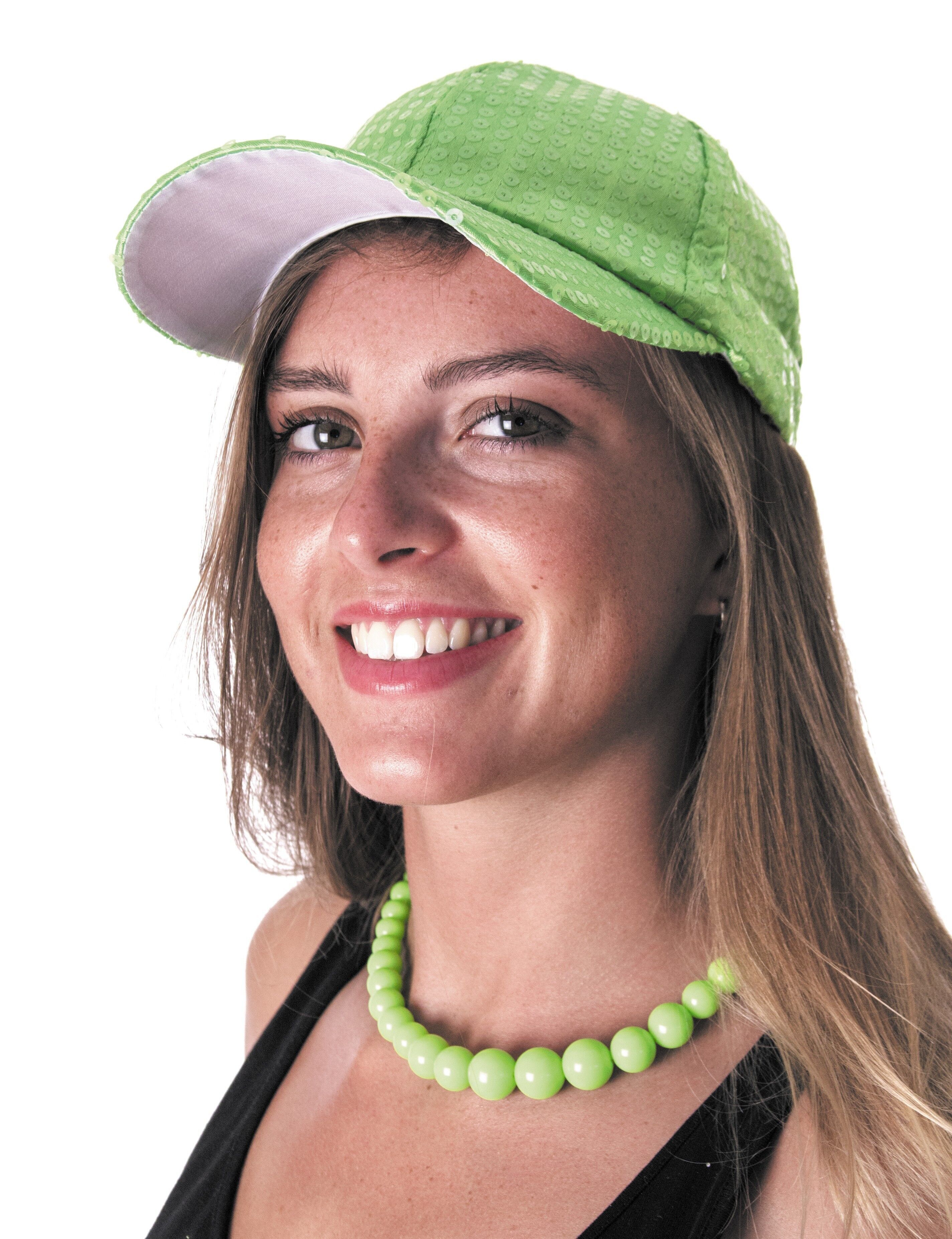 CAPPELLINO CON PAILLETTES VERDE NEON