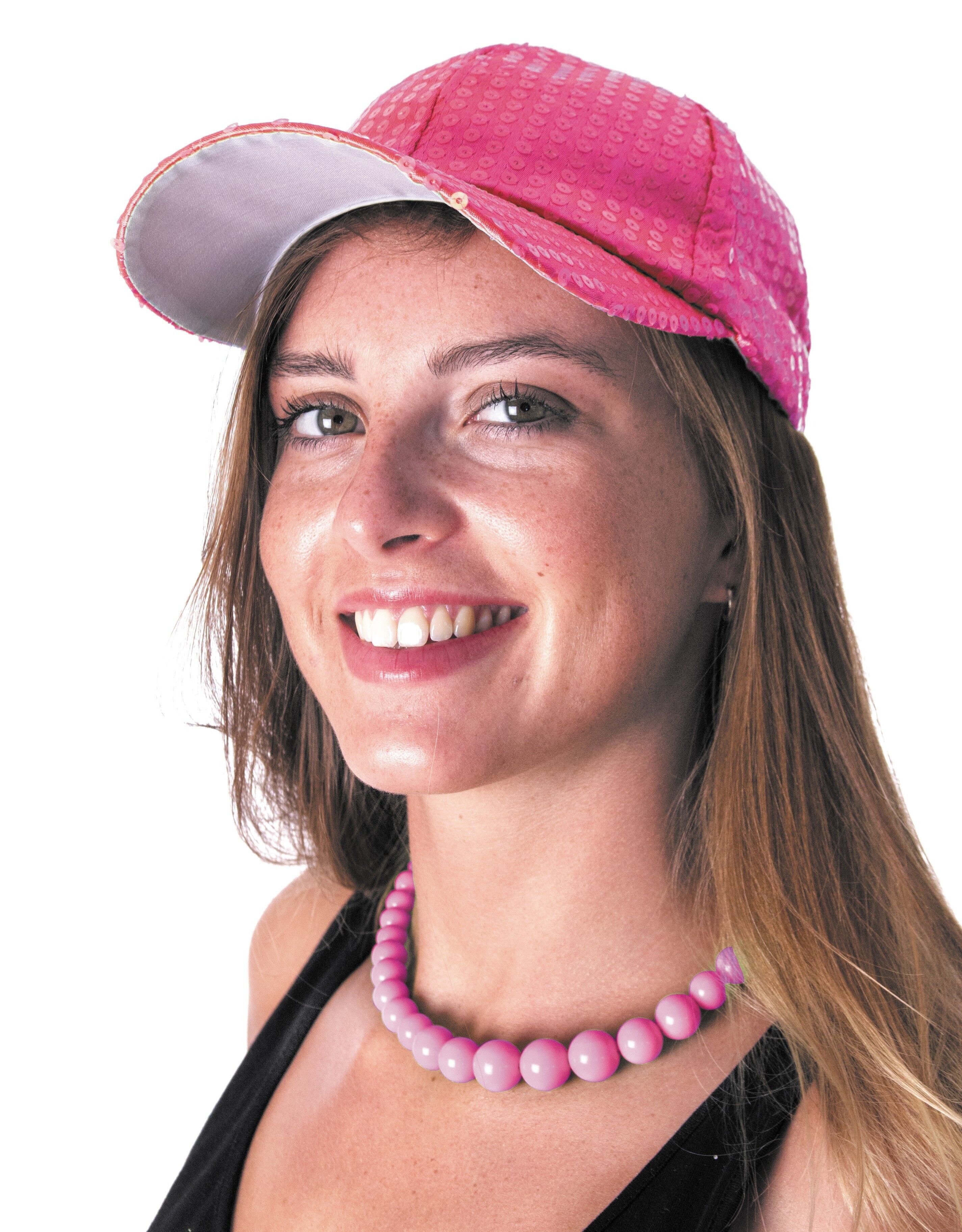 CAPPELLINO CON PAILLETTES ROSA NEON