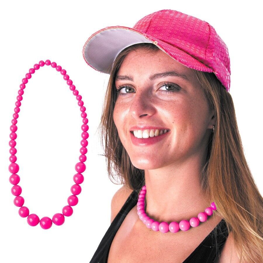 COLLANA DI PERLE ROSA NEON