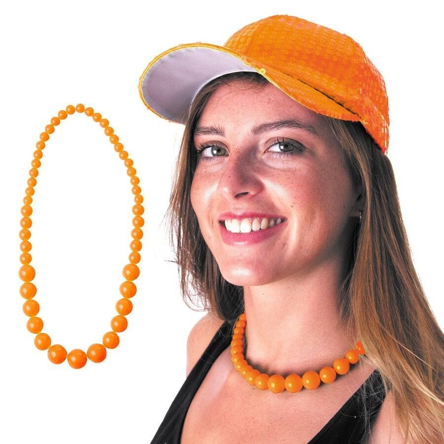 COLLANA DI PERLE ARANCIONE NEON