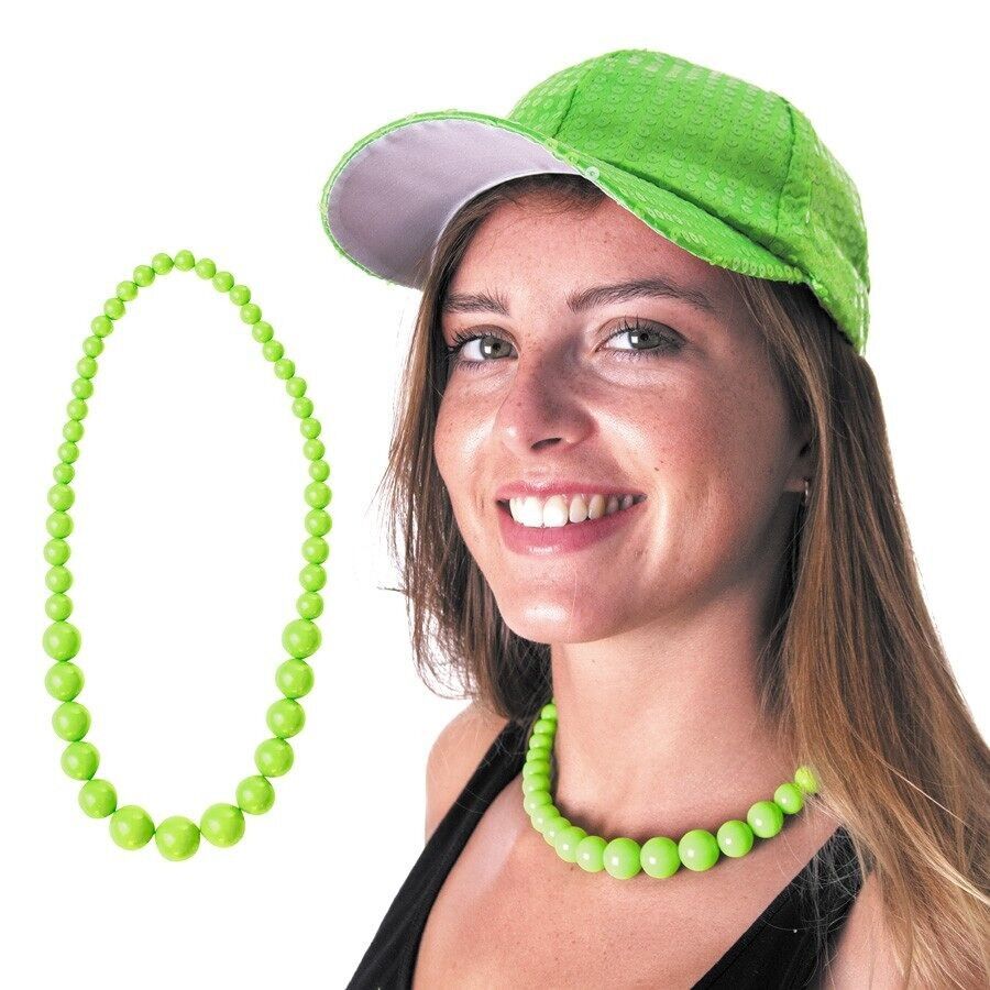 COLLANA DI PERLE VERDE NEON