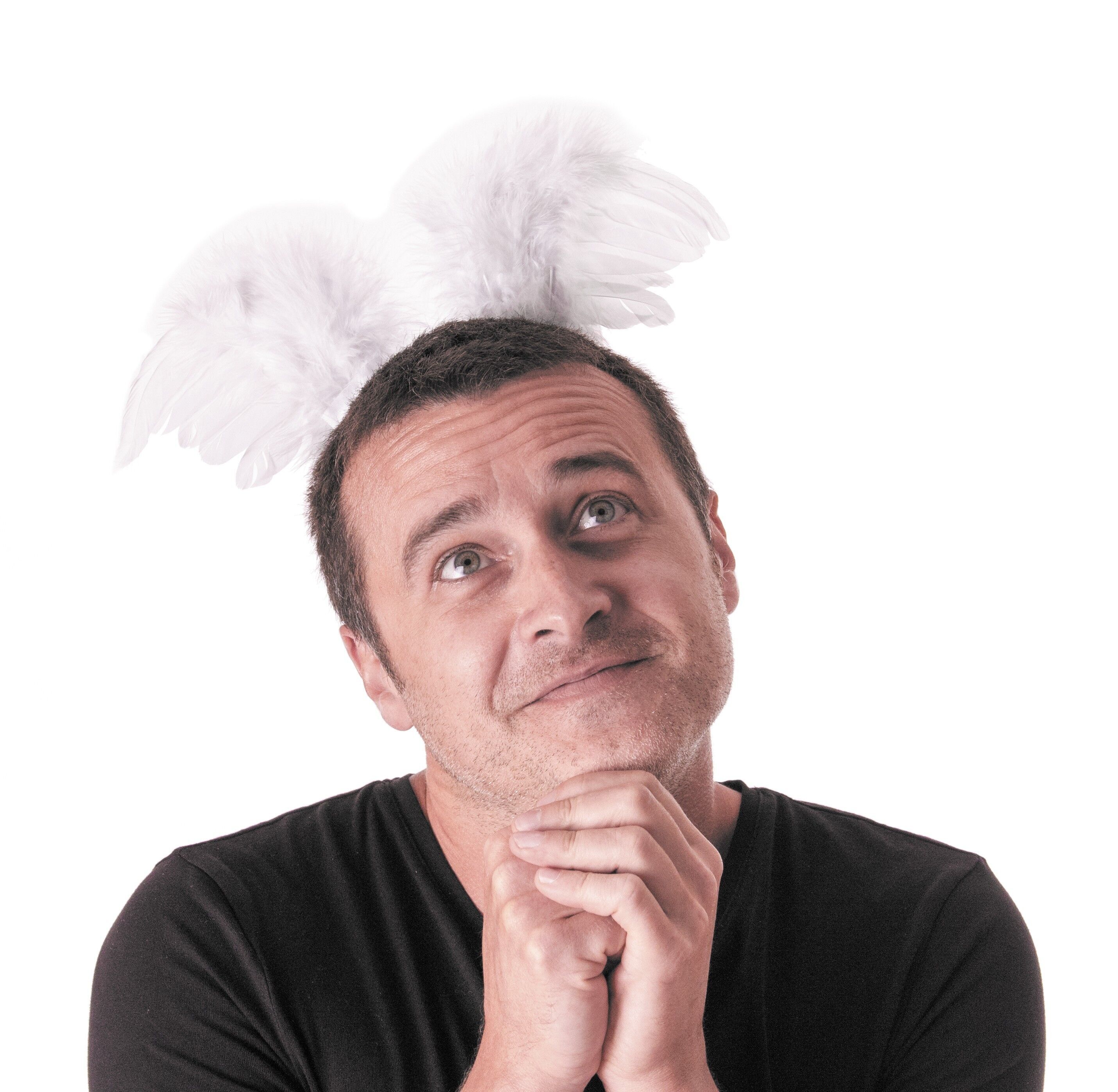 CERCHIETTO CON ALI D'ANGELO BIANCHE