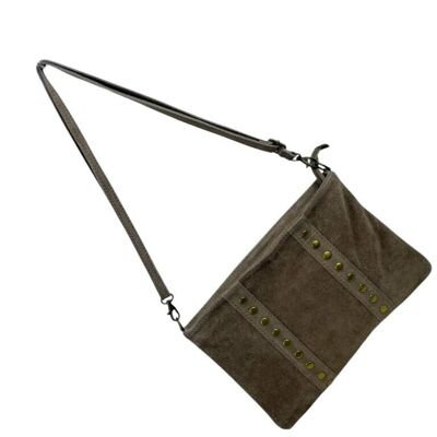 Sac pour femme en cuir suédé italien avec clous sur le devant B2B