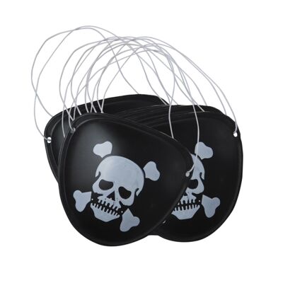 CACHES-OEIL PIRATE NOIRS PLASTIQUE X 6