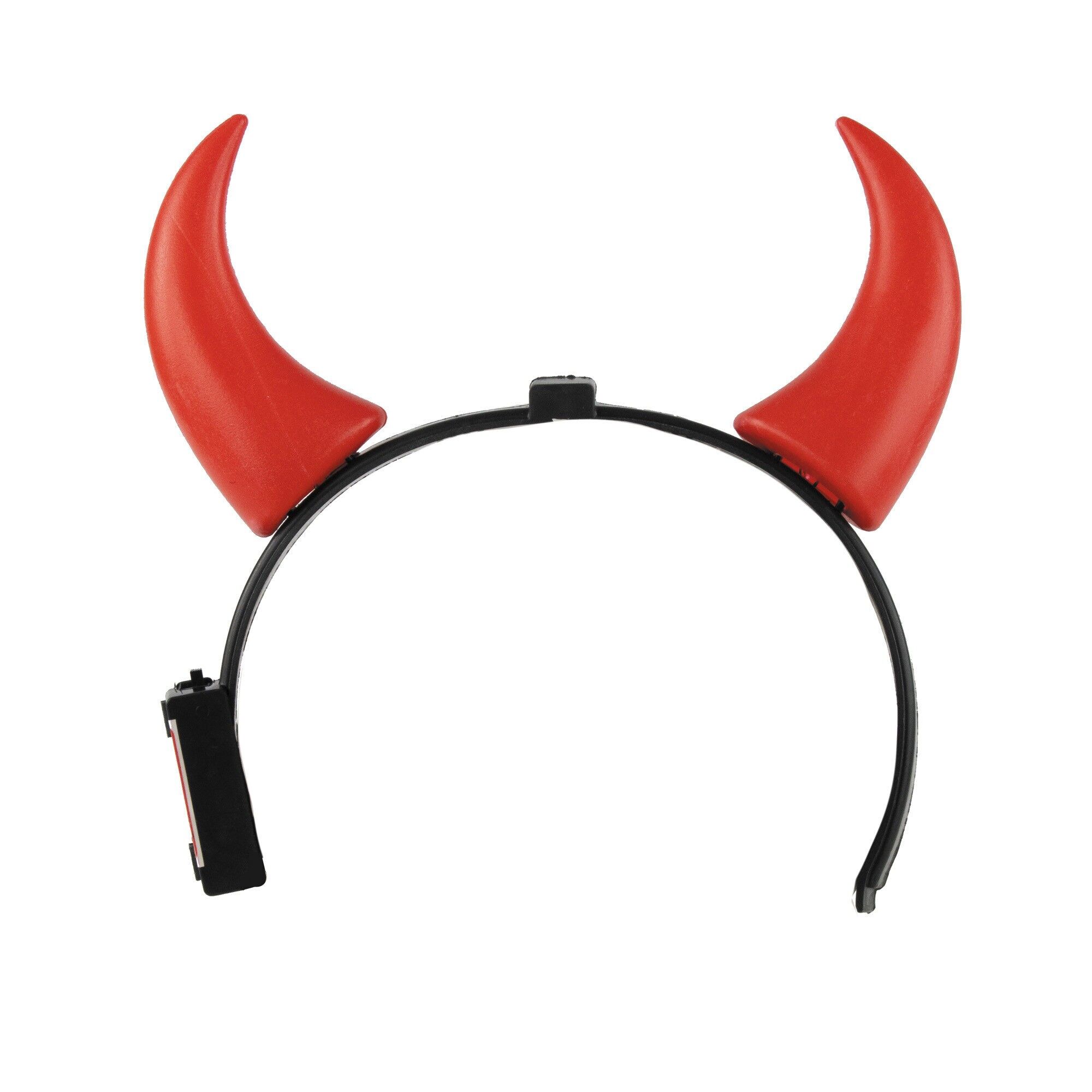 FASCIA PER CAPELLI CON CORNO DEL DIAVOLO ROSSO LUMINOSO