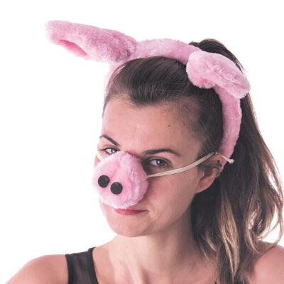 SET COCHON (SERRE TÊTE ET NEZ) PELUCHE