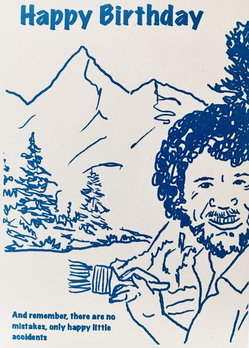 Karte Bob Ross Happy Birthday