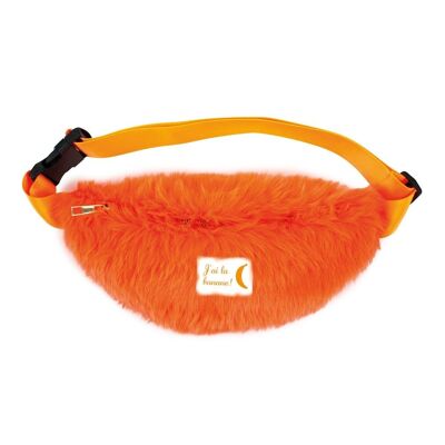 NEON ORANGE FAUX FABRIC BAG
