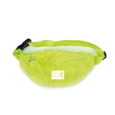 NEON YELLOW FURRY BELT BAG