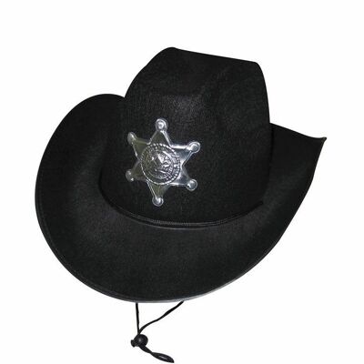 CHAPEAU SHERIFF LUXE NOIR