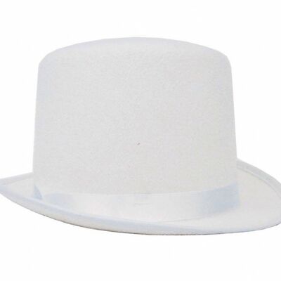 CHAPEAU GIBUS FEUTRE BLANC