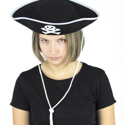 CHAPEAU PIRATE FEUTRE NOIR