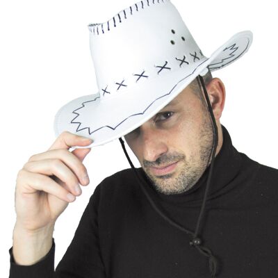 CHAPEAU BUFFALO LUXE BLANC