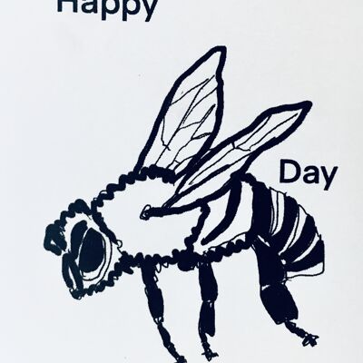 Tarjeta de feliz día de abeja