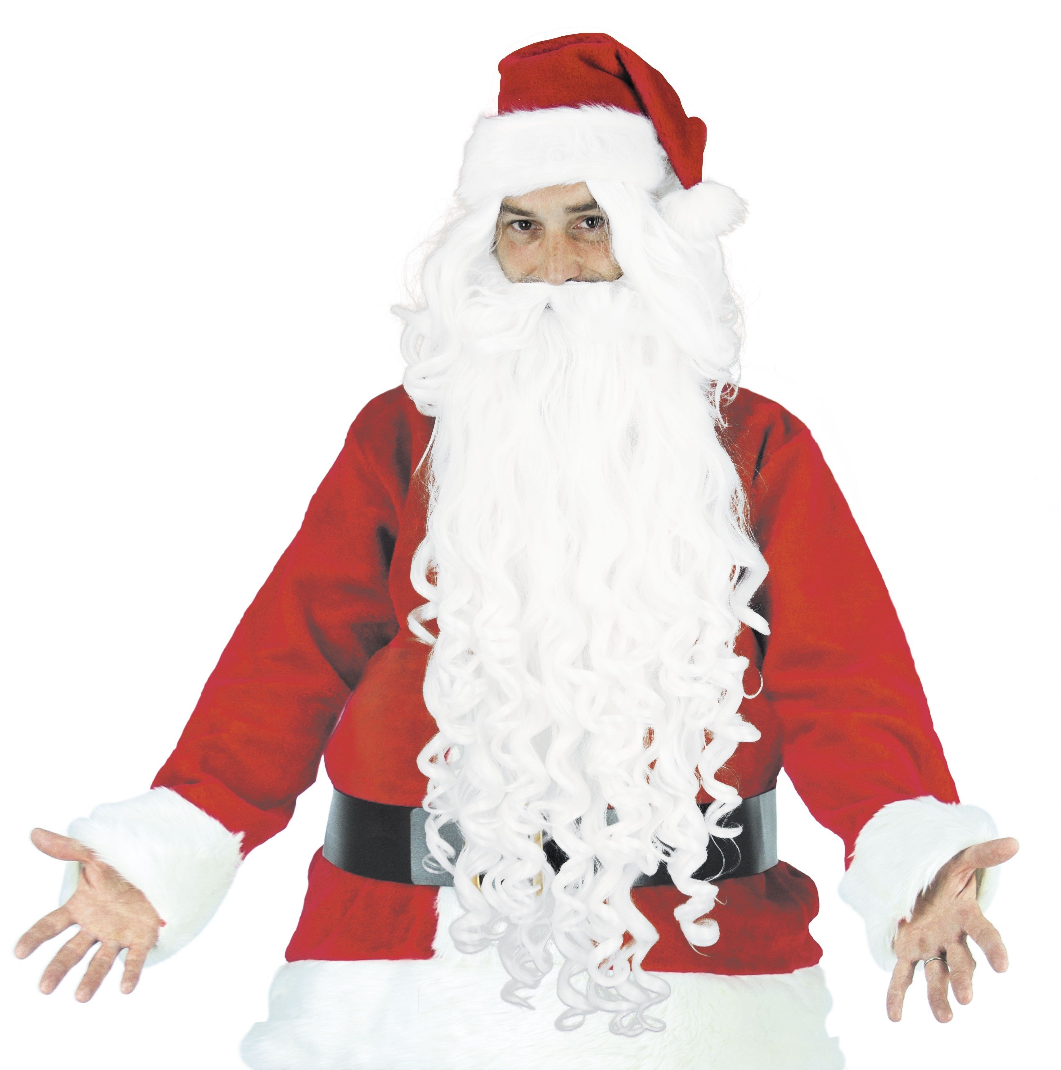 PARRUCCA E BARBA BIANCA EXTRA LUNGA DI LUSSO