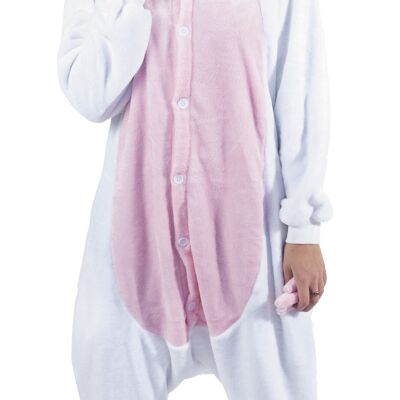 PINK AND WHITE UNICORN KIGURUMI COSTUME FOR ADULTS