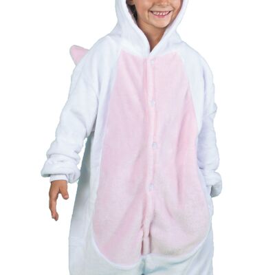 PINK AND WHITE UNICORN KIGURUMI COSTUME FOR CHILDREN SIZE 4/6 YEARS
