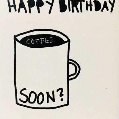 Card coffee happy birthday