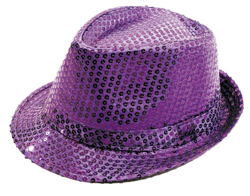 BORSALINO CON PAILLETTES VIOLA