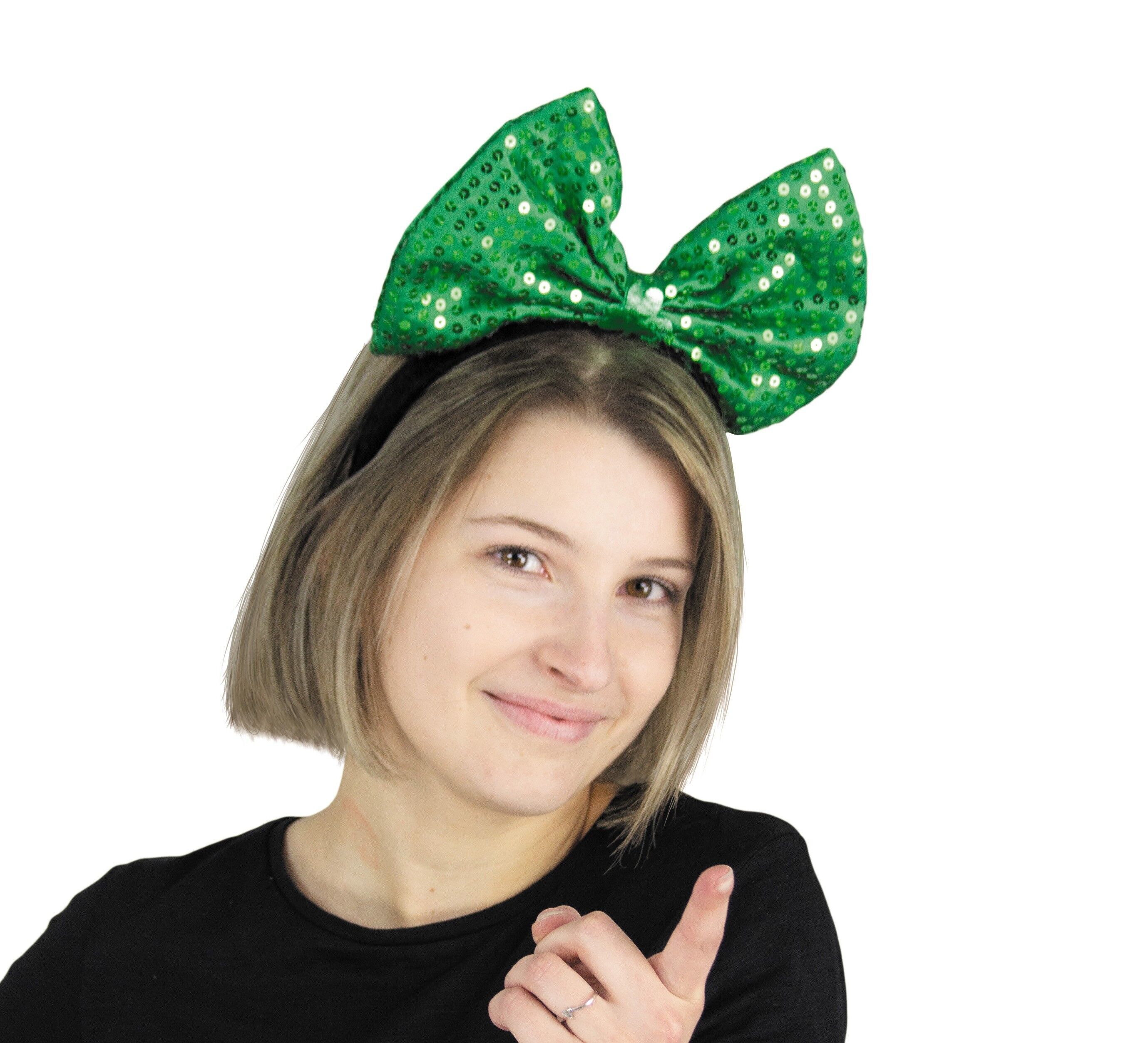 CERCHIETTO CON FIOCCO DI PAILLETTES DI SAN PATRIZIO