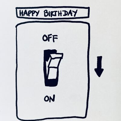 Card light switch Happy Birthday