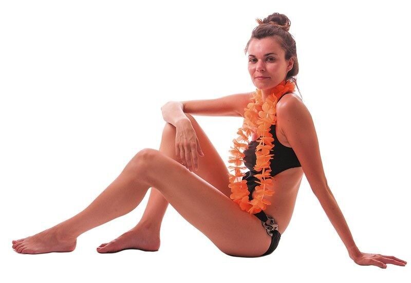 COLLANA HAWAIIANA ARANCIONE NEON