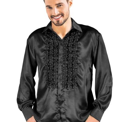 CAMICIA DISCO IN RASO NERO XL