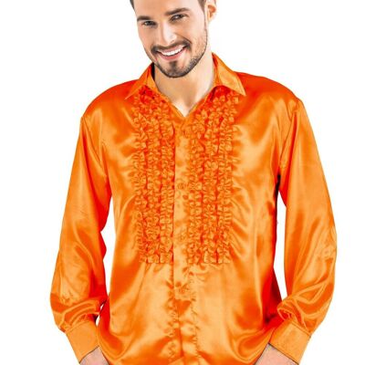 CAMICIA DISCO XL IN RASO ARANCIONE