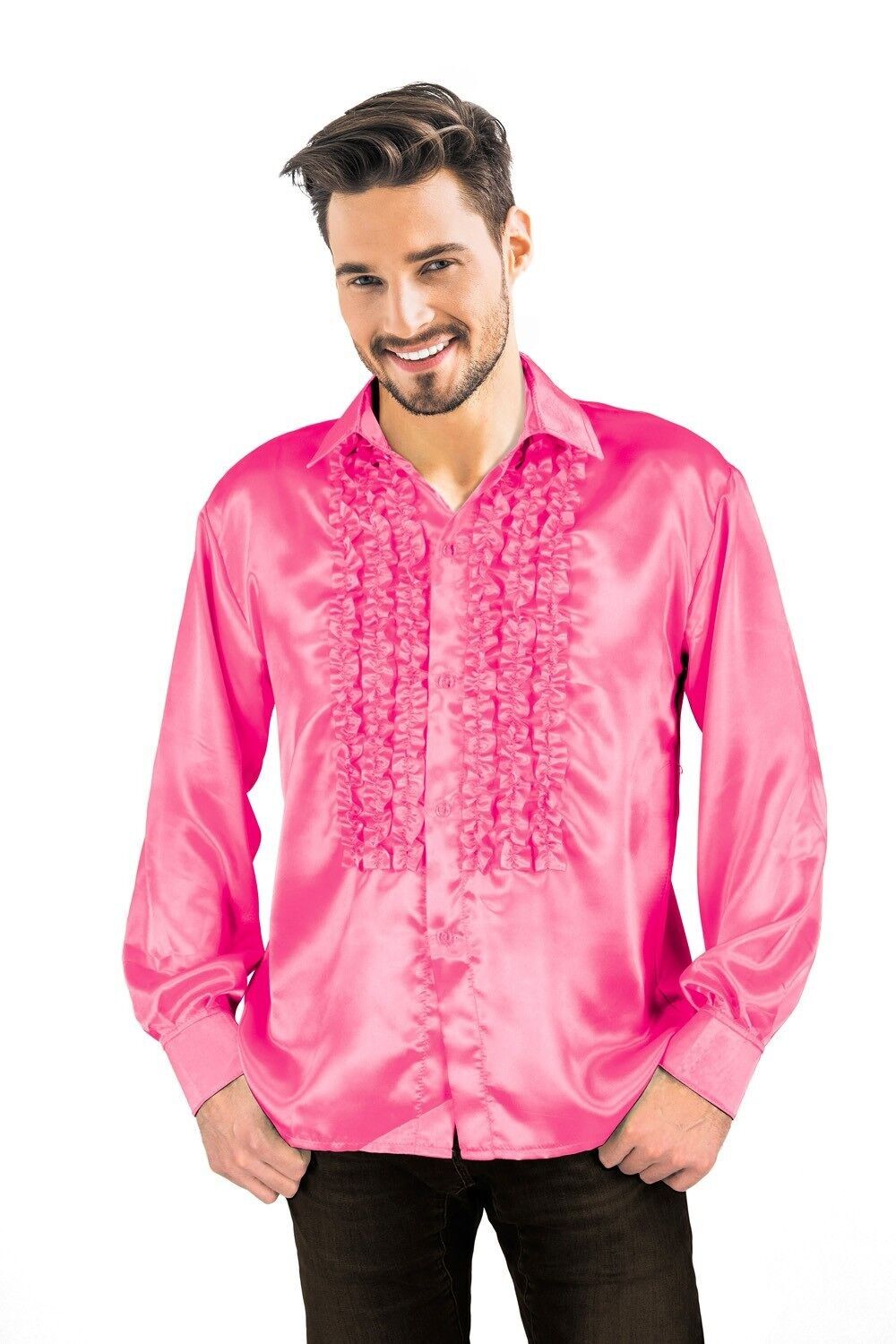 CAMICIA DISCO IN RASO ROSA XL