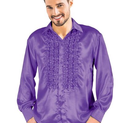 Camisa disco de satén morada XL