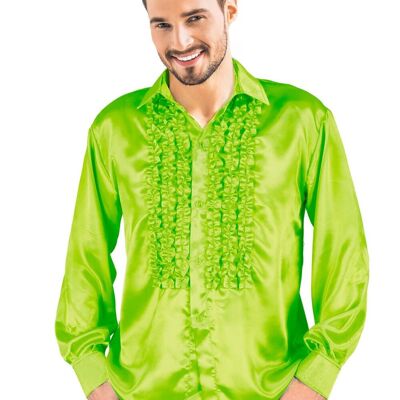 CHEMISE DISCO SATIN VERT POMME