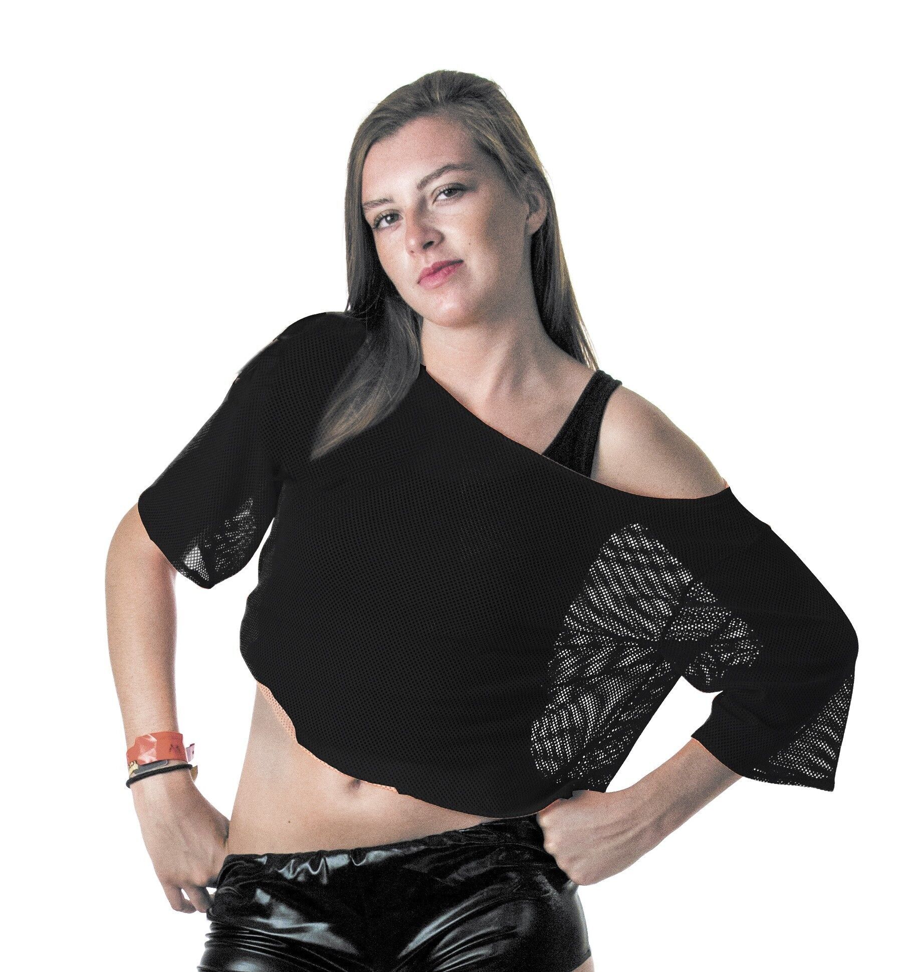 T-SHIRT A RETE NERA ANNI '80