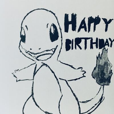 Carte Charmander Joyeux anniversaire