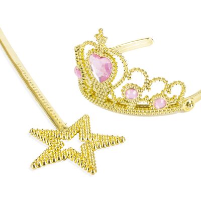 SET DIADEMA + VARITA DORADA