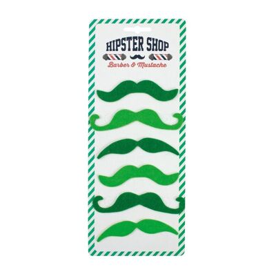 MOUSTACHE PARTY ST PATRICK (SET DE 6 MOUSTACHES VERTES)