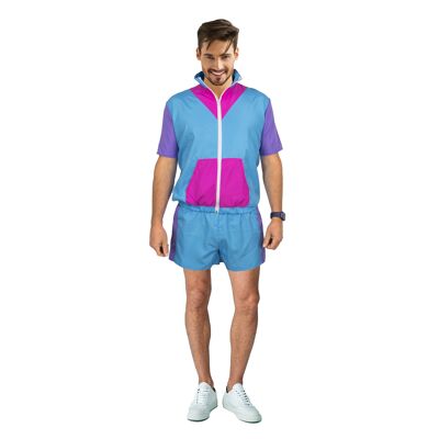 COSTUME ENSEMBLE SPORT 80'S BLEU/ROSE 80'S