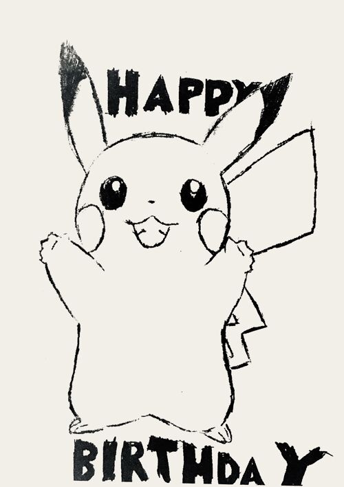 Karte Pikachu Happy Birthday